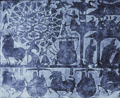 A Reception in the Palace. Detail from a rubbing of a stone relief in the Wu family shrine (Wulliangci). Jiaxing, Shandong. Han dynasty, 151 CE. 27 1?2