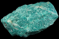 Amazonite Bright green feldspar Hardness: 6-6.5 Streak: white Color: medium ESP. Green Group: silicates Crystal shape: triclinic