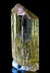 Apatite: NM; 5 hardness; conchoidal fracture; lemon yellow or green; white streak; hexagonal; bubbles