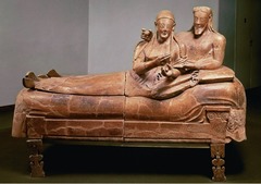 Banqueting Couple Sarcophagus, Etruscan Terracotta, Louvre, Paris