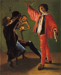 Judith Leyster -Vanitas-confronts viewer with mortality -Moral tale of drunkenness & debauchery -Symbols:  skeleton/skull=fleeting life  smoke from cigar=transitory nature