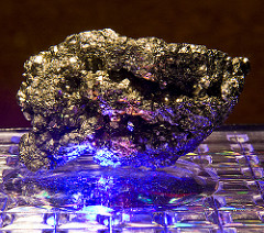 Pyrite: Metallic; 5.5 Hardness; no cleavage; bronze-gold; no streak; shiny