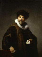 Rembrandt -Wealthy man indicated by clothes and posture -One of finest portraits