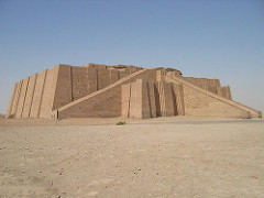 Ziggurat of Ur-Nammu showing main stair. ANCIENT NEAR EAST BRONZE AGE, mudbrick & fired brick, Ur