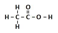 For ethanoic acid, give both its molecular and structural formulae.