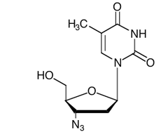 What group is found on the 3' carbon in AZT instead of a hydroxyl group of a normal sugar?